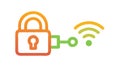 Unlocked WiFi Padlock Icon, Open Network Security Vector, vector design Generative AI Royalty Free Stock Photo