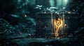 Unlocking ancient secrets glowing key enchanted forest fantasy art mystical atmosphere close-up imagination unleashed
