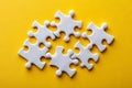 Unlocking Collaboration A Macro View of Teamwork Through a Jigsaw Puzzle Royalty Free Stock Photo