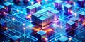 Unlocking the Future Exploring Blockchain Technology Through Digital Data Blocks and Circuit Board Visuals