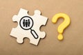 Unlocking Hidden Talent: Exploring Opportunities with a Question Mark and Magnifying Glass on People Royalty Free Stock Photo