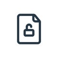 unlocking icon vector from file and folder concept. Thin line illustration of unlocking editable stroke. unlocking linear sign for