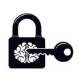 Unlocking Knowledge Key to the Brain Concept Royalty Free Stock Photo