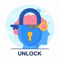 Unlocking Mind Potential with a Key Conceptual Illustration Royalty Free Stock Photo