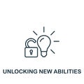 Unlocking New Abilities icon. Line simple Personality icon for templates, web design and infographics