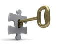 Unlocking puzzle piece Royalty Free Stock Photo