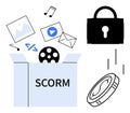Unlocking SCORM Content with Security Elements in E-Learning Platform Royalty Free Stock Photo