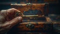 Unlocking Secrets with an Antique Key Royalty Free Stock Photo