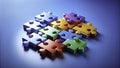 Unlocking Solutions: A 3D Jigsaw Puzzle Illustrates Teamwork and Brainstorming for Business Innovation