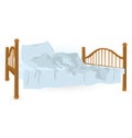 Unmade bed isolated vector