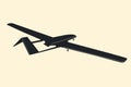 Unmanned aerial vehicle Bayraktar TB2 SIHA silhouette vector .
