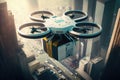 Unmanned Aerial Vehicles Delivering Packages in a Busy Metropolis