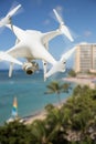Unmanned Aircraft System UAV Quadcopter Drone In The Air Over Royalty Free Stock Photo