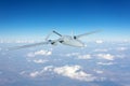 Unmanned military drone uav flying reconnaissance in the air high in the sky in the border areas Royalty Free Stock Photo