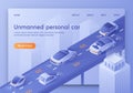 Unmanned Personal Car Banner. Future Technology Royalty Free Stock Photo