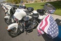 Unmanned police motorcycles parked in front of Valley View Rec Center, Henderson, NV