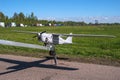 An unmanned reconnaissance aircraft. Was part of the airshow exposition at the airport of Pushkin.