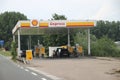 Unmanned Shell Express petrol pump on Schielandweg on provincial road N219 in Nieuwerkerk aan den IJssel Royalty Free Stock Photo