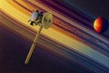 Unmanned spacecraft similar with the Cassini Huygens orbiter. ai generated