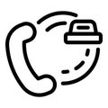 Unmanned taxi call icon, outline style