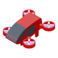 Unmanned taxi car icon, isometric style