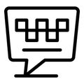 Unmanned taxi chat icon, outline style
