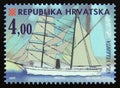 Unused postage stamp Croatia 1998, The Training sailing Ship Vila Velebita Royalty Free Stock Photo