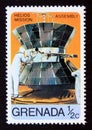 Unused postage stamp Grenada 1976, Helios satellite Assembly