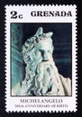 Unused postage stamp Grenada 1975, Moses sculpture by Michelangelo