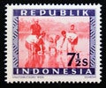 Unused postage stamp Republic Indonesia 1949, Rice planting