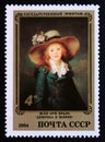 Postage stamp Soviet Union, CCCP, 1984, Girl in Hat, Jean Louis Voille