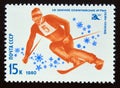 Postage stamp Soviet Union, CCCP, 1980, Olympics Lake Placid 1980 Alpine Skiing