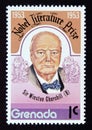 Unused post stamp Grenada 1978, Sir Winston Churchill, literature nobel prize, 1953 Royalty Free Stock Photo