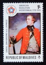 Unused post stamp Maldives 1976, General John Burgoyne by Reynold Joshua