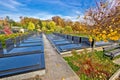 Unmarked and unnamed graves on graveyard Royalty Free Stock Photo