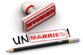 Unmarried! Corrected seal impression Royalty Free Stock Photo