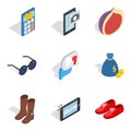 Unmarried icons set, isometric style Royalty Free Stock Photo