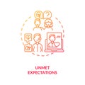 Unmet expectations concept icon.