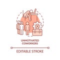 Unmotivated coworkers red concept icon Royalty Free Stock Photo