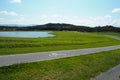 Unnamed road with bicycle sign on it somewhere in Thailand during the afternoon Royalty Free Stock Photo