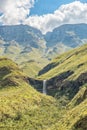 Unnamed waterfall as seen from the Sani Pass Royalty Free Stock Photo