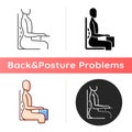 Unnatural sitting position icon