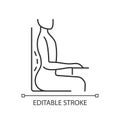 Unnatural sitting position linear icon