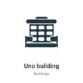 Uno building vector icon on white background. Flat vector uno building icon symbol sign from modern buildings collection for