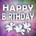 Unobtrusive happy birthday background with silver inscription