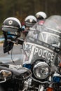 Unoccupied Police Motorcycles Are Lined Up Before Charity Biker Ride