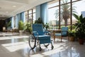 Unoccupied space features wheelchair, representing dedicated assistance for disabled patients