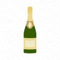 Unopened wine bottle. Vector icon. Cheers. Celebration. Holiday toast. Flat