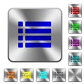 Unordered list rounded square steel buttons Royalty Free Stock Photo