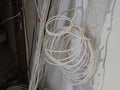 Unorganised wires on a building site